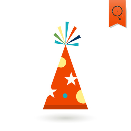 Happy Birthday Icon. Hat. Simple, Minimalistic and Flat Style. Colorfulの写真素材