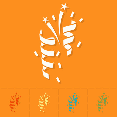 Happy Birthday Icon. Firework. Simple, Minimalistic and Flat Style. Colorful Vectorのイラスト素材