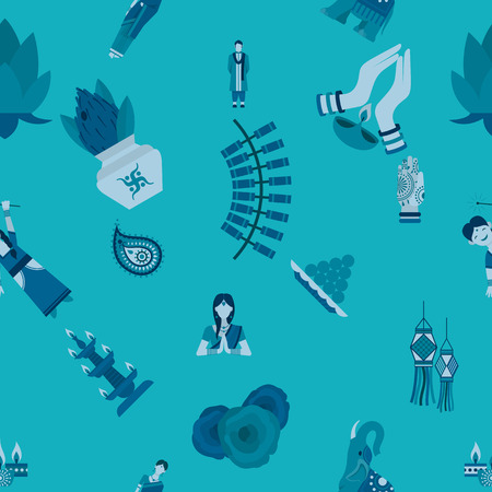 Diwali - Indian Festival Background. Seamless Pattern.の写真素材