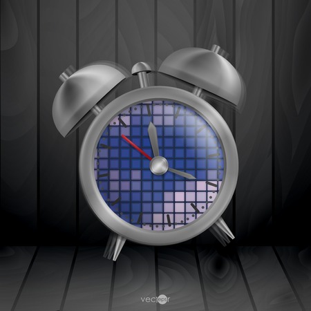 Metal Classic Style Alarm Clock. Vector Illustration. Eps 10のイラスト素材