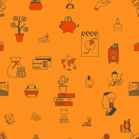 Business and Finance Seamless Patternのイラスト素材
