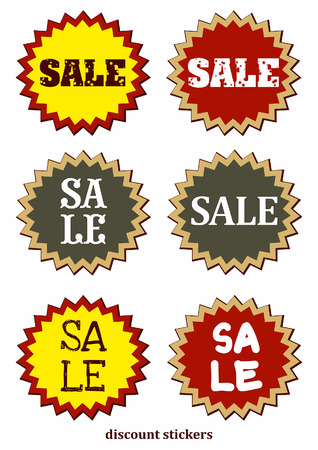Big sale symbol vector. Discount stickers. Discount circle star red star discount sticker for business. Store sale, price tagのイラスト素材