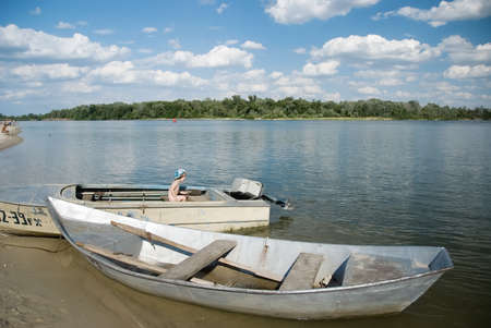 boat in riverの写真素材