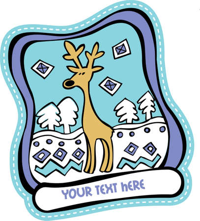 funny single deerのイラスト素材