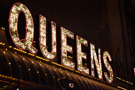 Casino sign with lights in Downtown Las Vegasのeditorial素材