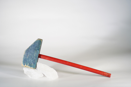 Various pieces of wood belong to an old toy for kids techniqueの写真素材