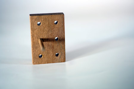 Various pieces of wood belong to an old toy for kids technique