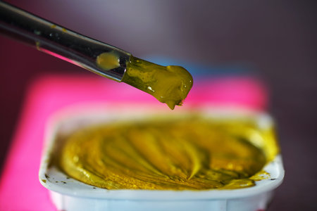 Paintbox colors photographed with the macroの写真素材