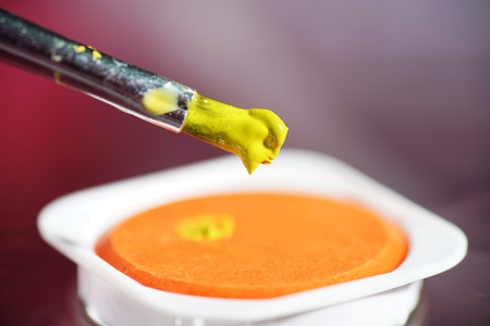 Paintbox colors photographed with the macroの写真素材