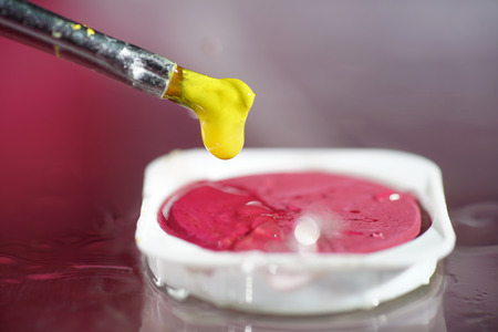 Paintbox colors photographed with the macroの写真素材