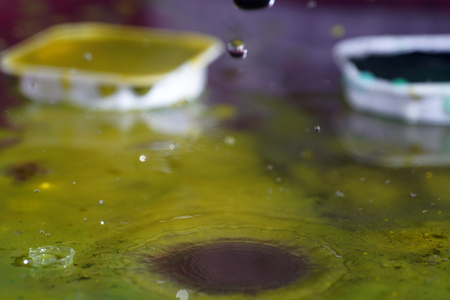 Watercolors with water drops as background picturesの写真素材