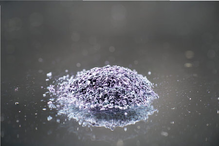 Chemical powder from the chemistry kit photographed with macro lens