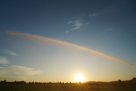 Long lasting drought in Germany due to lack of rain in agriculture requires artificial irrigation