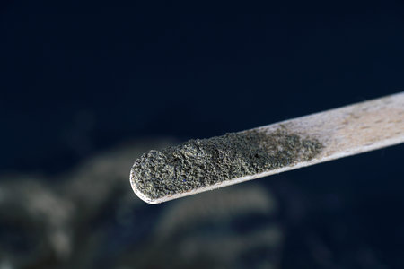Potassium is a chemical element and was photographed here with a dark background with the macro lens...