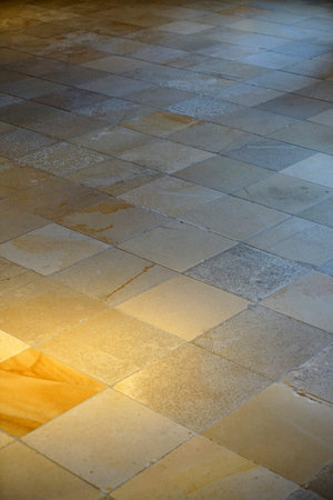 Stone and tile floors in old buildings have been proven for hundreds of years and look greatの写真素材