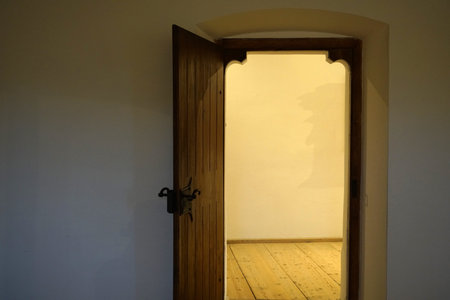 Castle gate in an old fortress in a park in Gemanyの写真素材