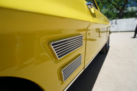 Details of old cars on a vintage car show in Bavaria