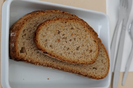 Freshly baked bread with macro lens in best quality scanned