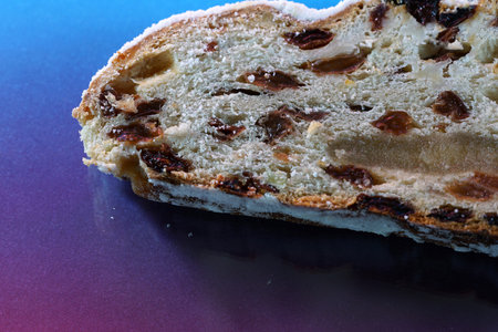 Bread shaped cake made of heavy yeast dough photographed in the studio with artificial light