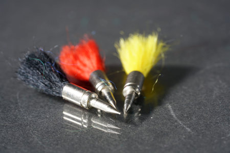 Air pistol with ammunition for sports shooters in caliber 4.5 mm Photographed in the studio
