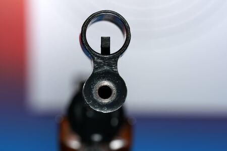 Ammunition for air pressure sports weapons with caliber 4.5 mm Photographed in the studioの写真素材