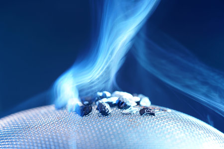 Styrax resin spread after lighting a pleasant fragrance and your own very good for smoking meat and fish, photographed in the studio.の写真素材