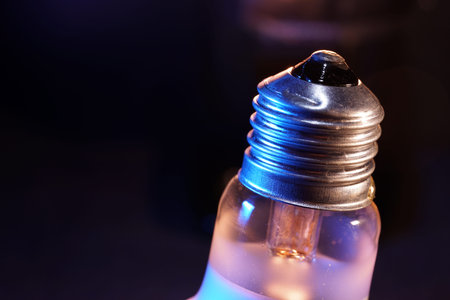 Old lightbulbs in the studio on black background photographed with flash light