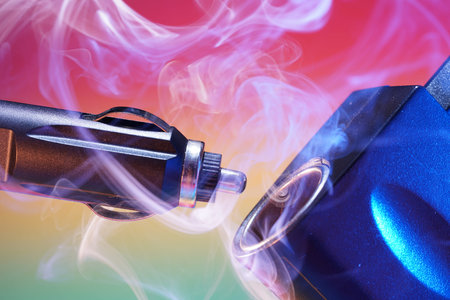 Electric wires with smoke photographed in the studio