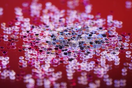 Confetti with macro lens photographed as a close-up in the studioの写真素材