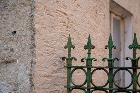 Fence wire photographed outdoors in the best of daylightの写真素材