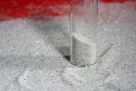 Glass made of crystal-like materials photographed in the studio with colorful background