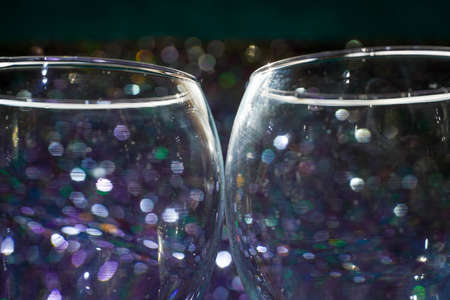 Glass lit from below with colored light creates consuming patterns to be used as a backgroundの写真素材