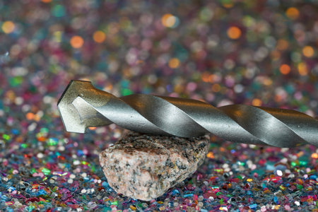 Stone drill with point for drilling in natural stone and concrete photographed in the studioの写真素材