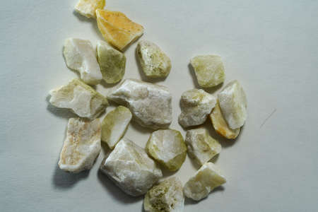 Granites are coarsely crystalline plutonic rocks rich in quartz and feldspar, but also contain dark minerals, mainly mica, photographed in the studioの写真素材