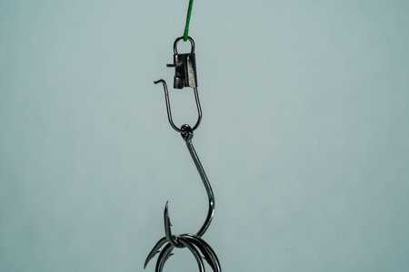 Self-tied fishing lures, flies for fly fishing studio shots with copy space