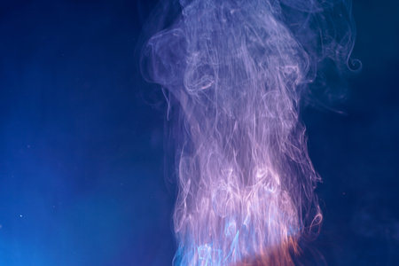 Smoke photographed in the studio with copy space and background