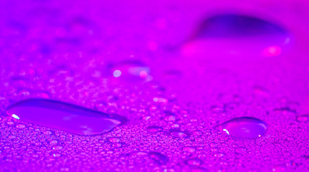 Water drops photographed with high-speed flashes in the studioの写真素材