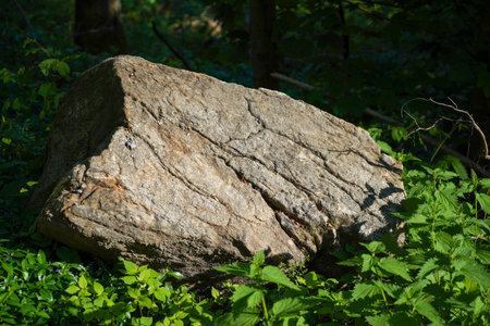 stones processed from nature and used as bricksの写真素材
