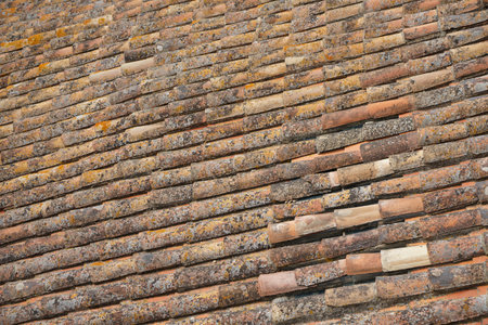 Roof tiles of the old town of Bruges, Belgiumの写真素材