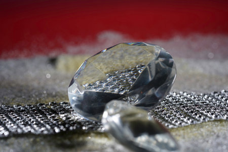 Diamond on Christmas and New Year's background, macro, shallow dofの写真素材