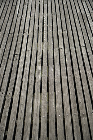 Wooden boardwalk, detail of a wooden walkway, background