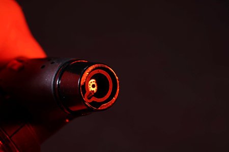 Electronic cigarette on a black background. Close up shot.の写真素材