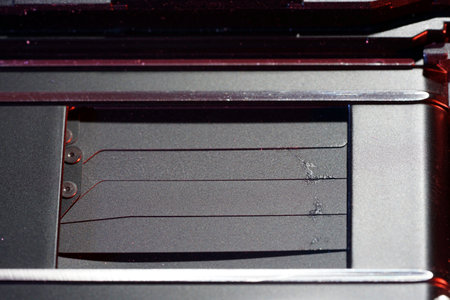 Close up of a laser cutting machine. Laser cutting machine.の写真素材