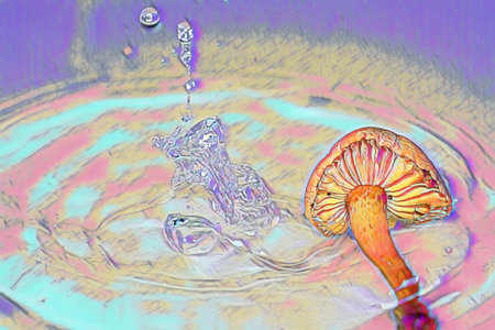 Abstract illustration background with colorful paints and patternsの写真素材