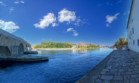 View on the Vltava river in Prague, Czech Republic.の写真素材
