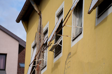 Detail of an old building in the center of the city.の写真素材