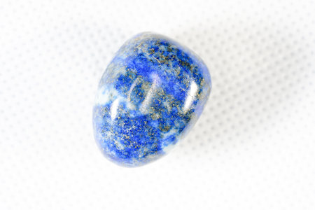 Blue marble stone with glitter on white background. 3D illustrations.の写真素材