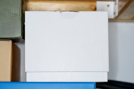 Blank white paper on the shelf in the office, stock photoの写真素材