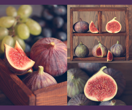 Set of a photo with a fig in soft tonesの写真素材