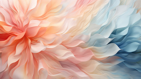 Abstract background with multicolored crepe paper, closeup. Peach Fuzz colorの素材